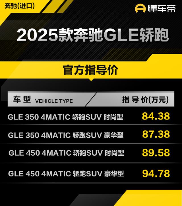 新车 | 卖价84.38万元起，2025款奔跑GLE轿跑上市，合作宝马X6-1.jpg