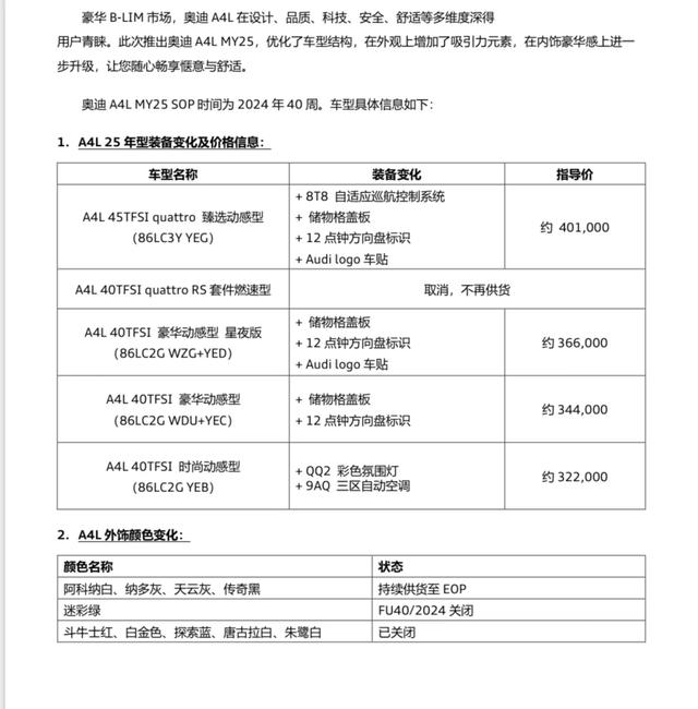 新车 | 删三区恒温空调等，2025款奥迪A4L到店，现款32.18万元起卖-15.jpg